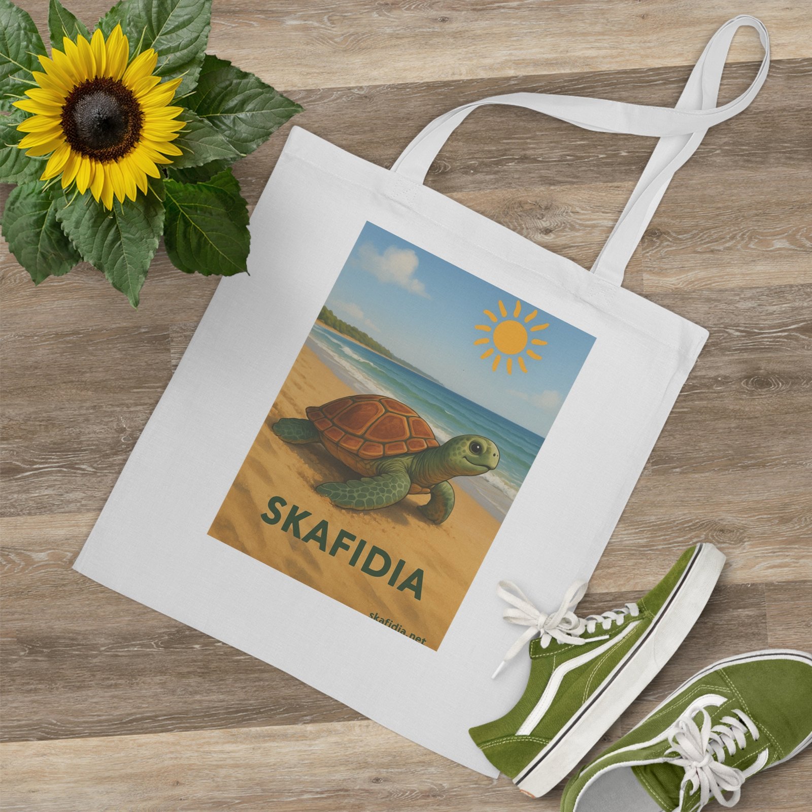 Turtle Tote Bag with Skafidia Design 3 Turtle Tote Bag with Skafidia Design - immagine 3