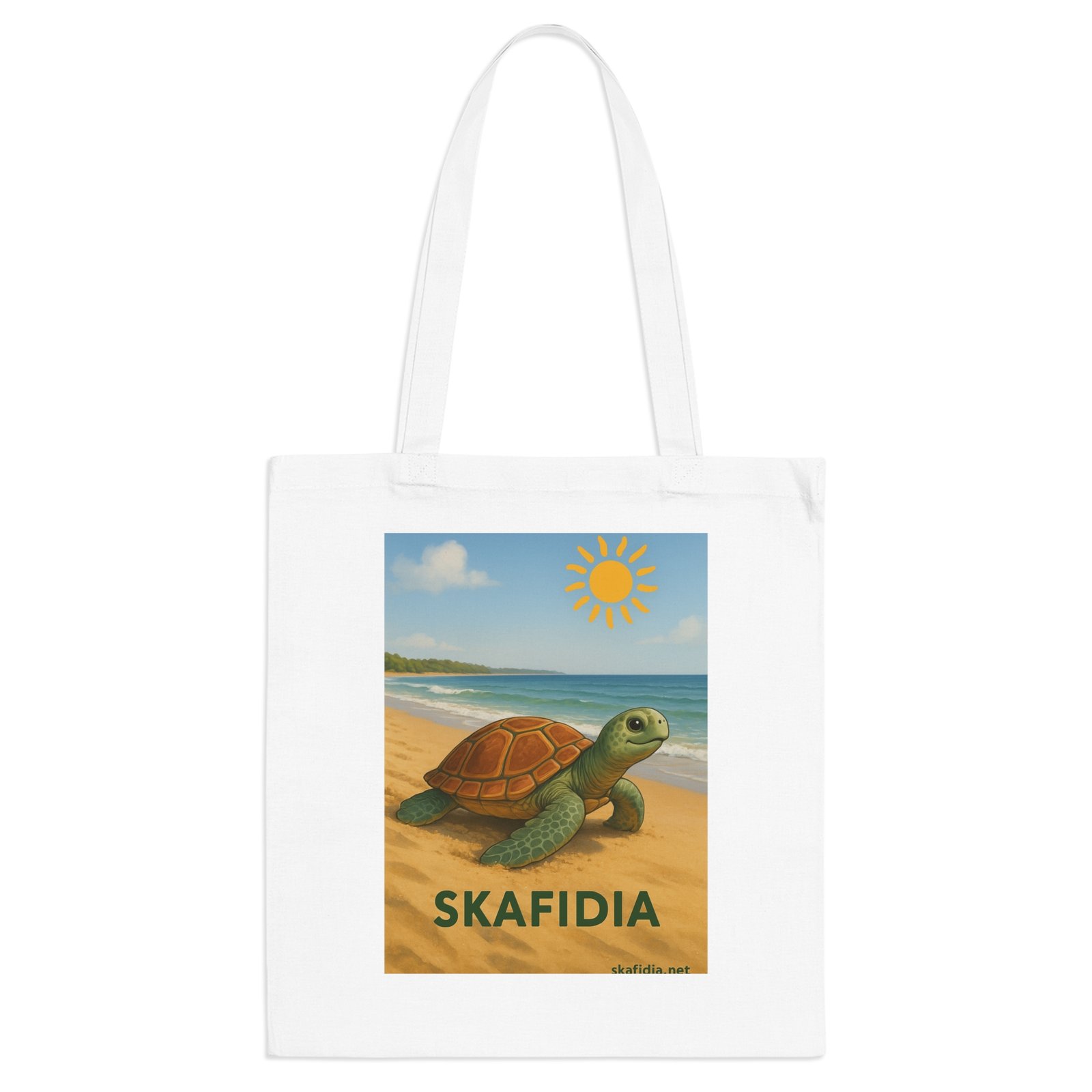Turtle Tote Bag with Skafidia Design 1 Turtle Tote Bag with Skafidia Design